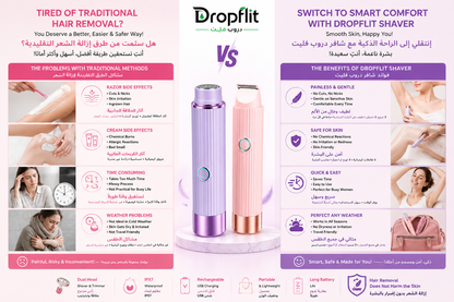 2-in-1 Double Head Electric Shaver for Women | Waterproof Wet & Dry Hair Remover for Face, Underarms, Legs & Bikini Area